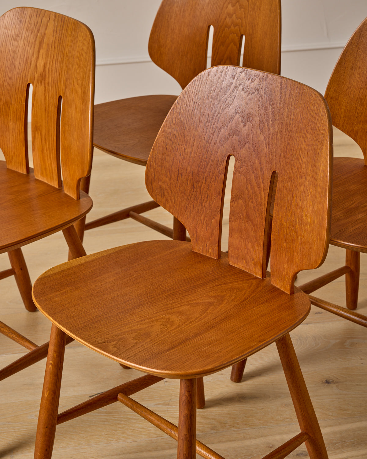 Set of Oak Dining Chairs by Ejvind A. Johansson