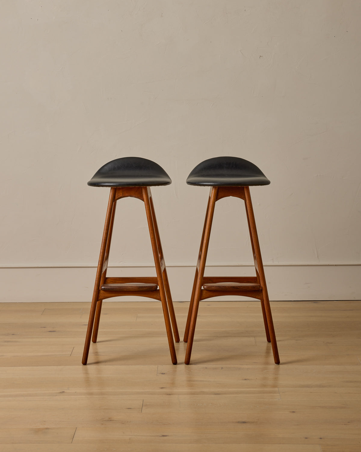 Pair of Teak Barstools by Erik Buck