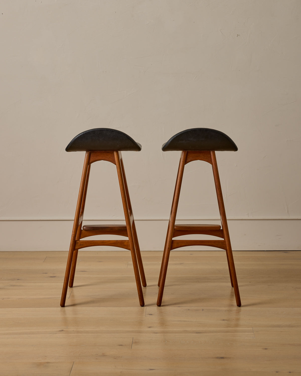 Pair of Teak Barstools by Erik Buck