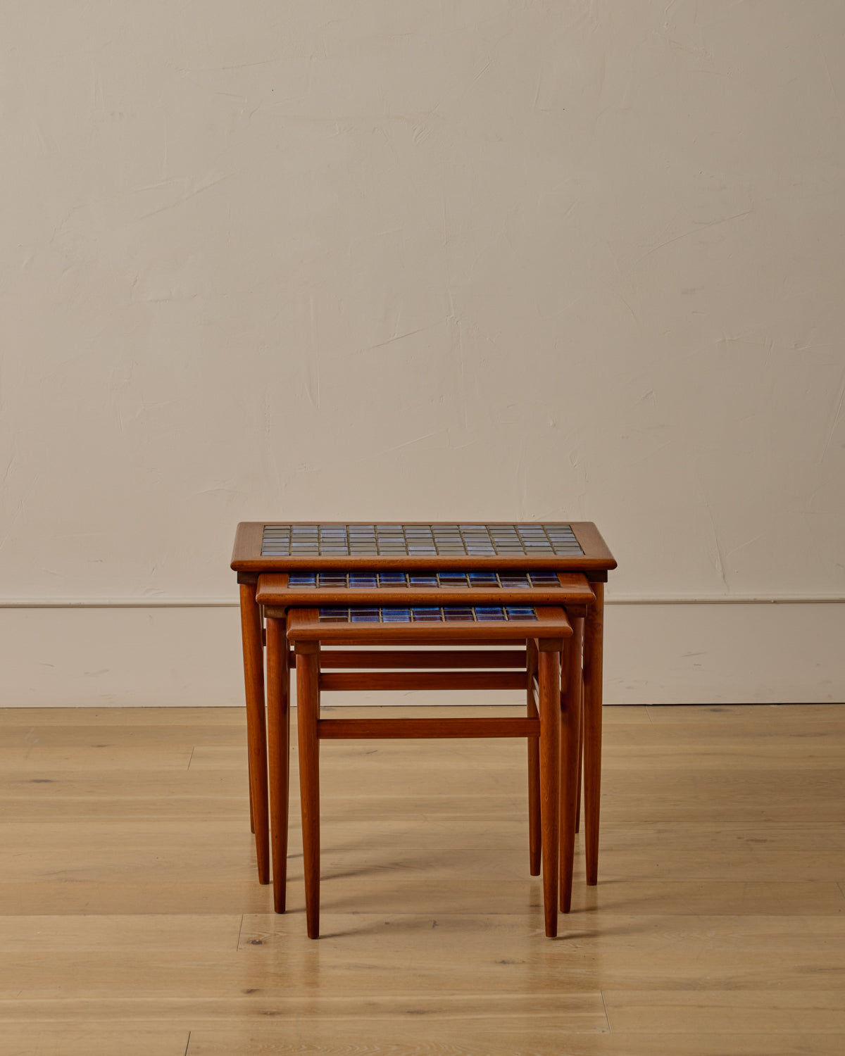 Danish Nesting Tables with Ceramic Tops - Set of 3