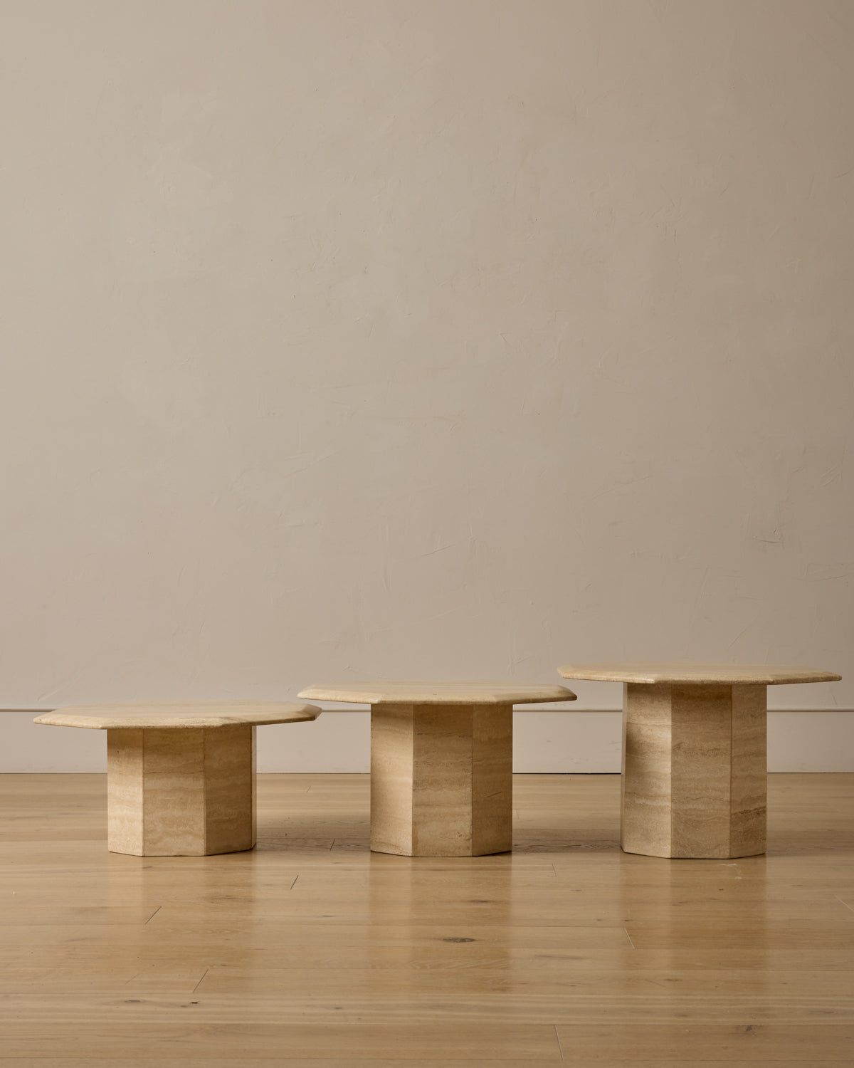 Travertine Nesting Tables - Set of 3