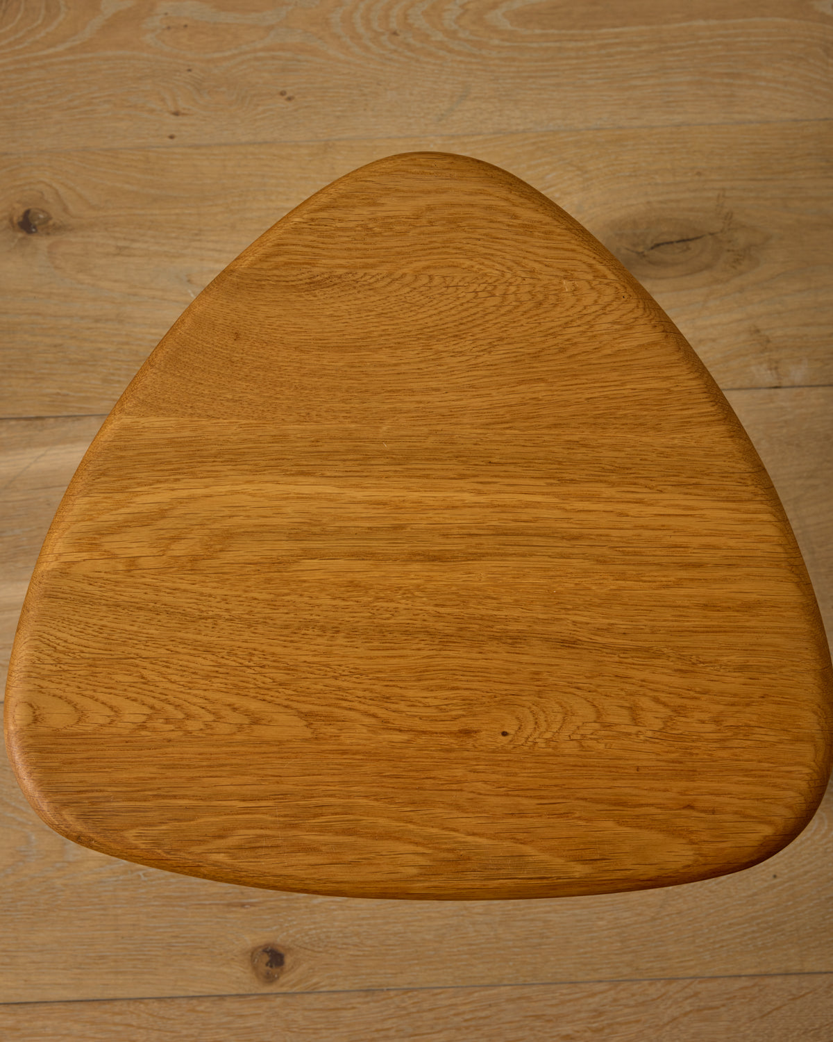 Triangular Oak Nesting Tables - Set of 3