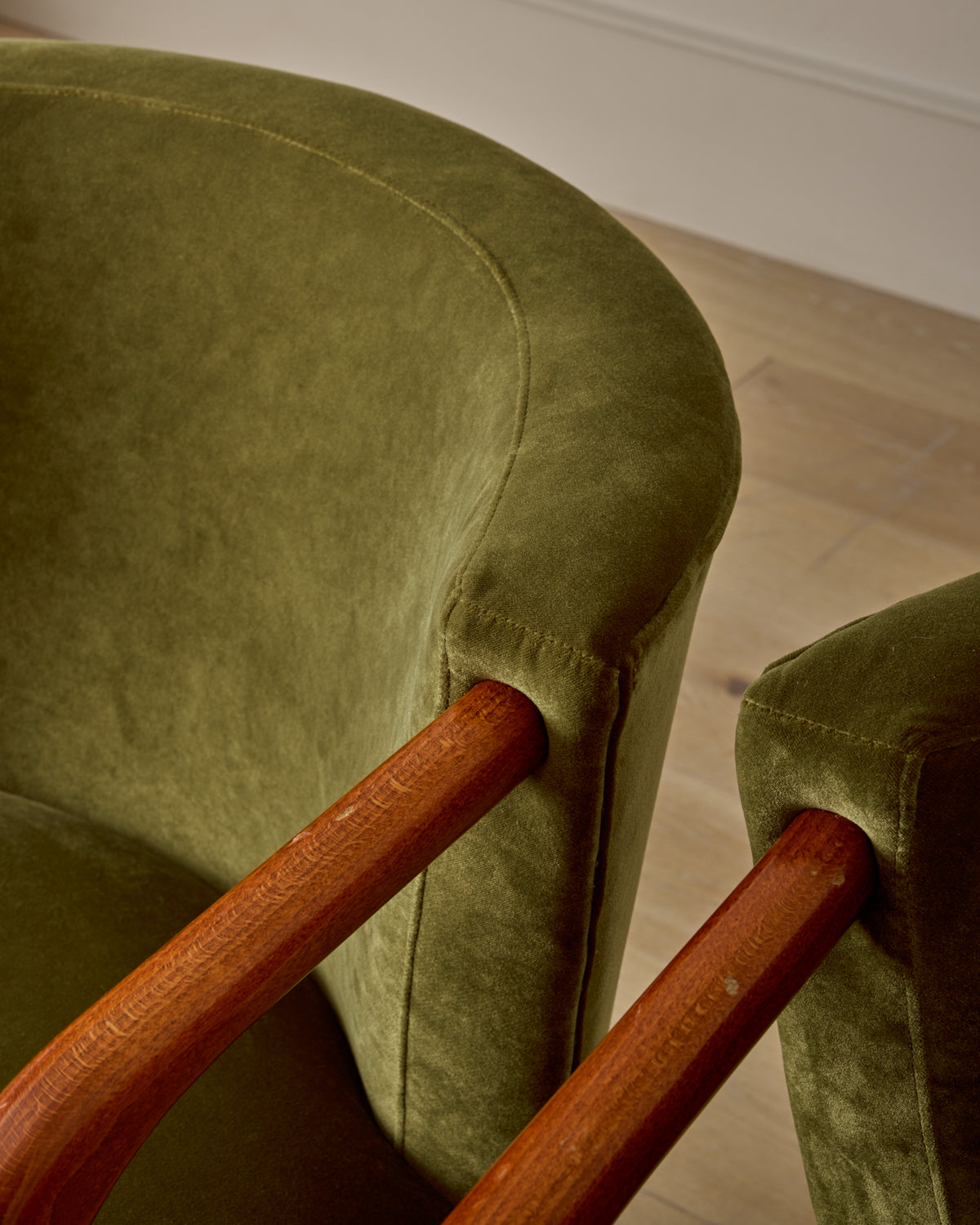 Pair of Beech Frame Easy Chairs