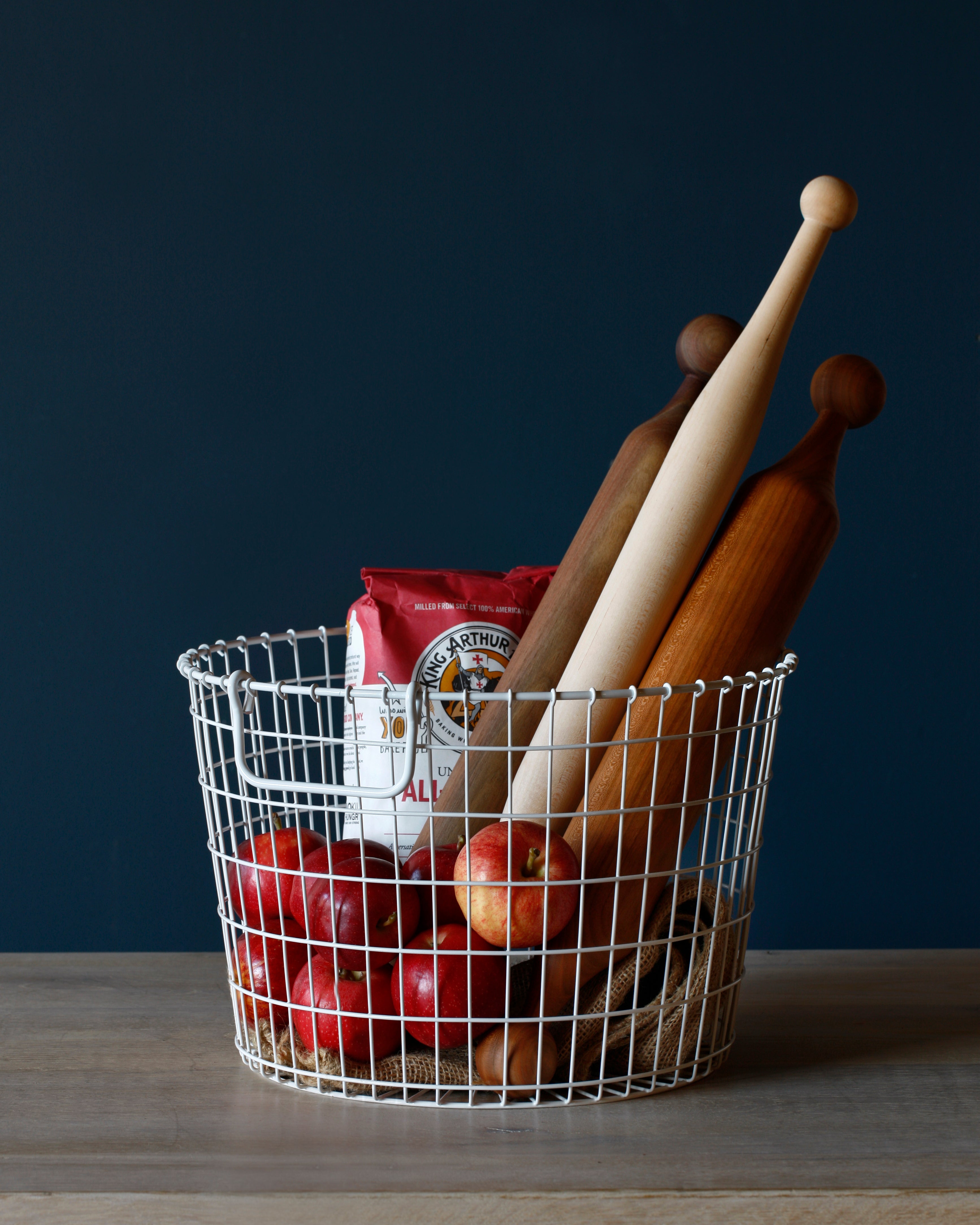white wire basket for storage 