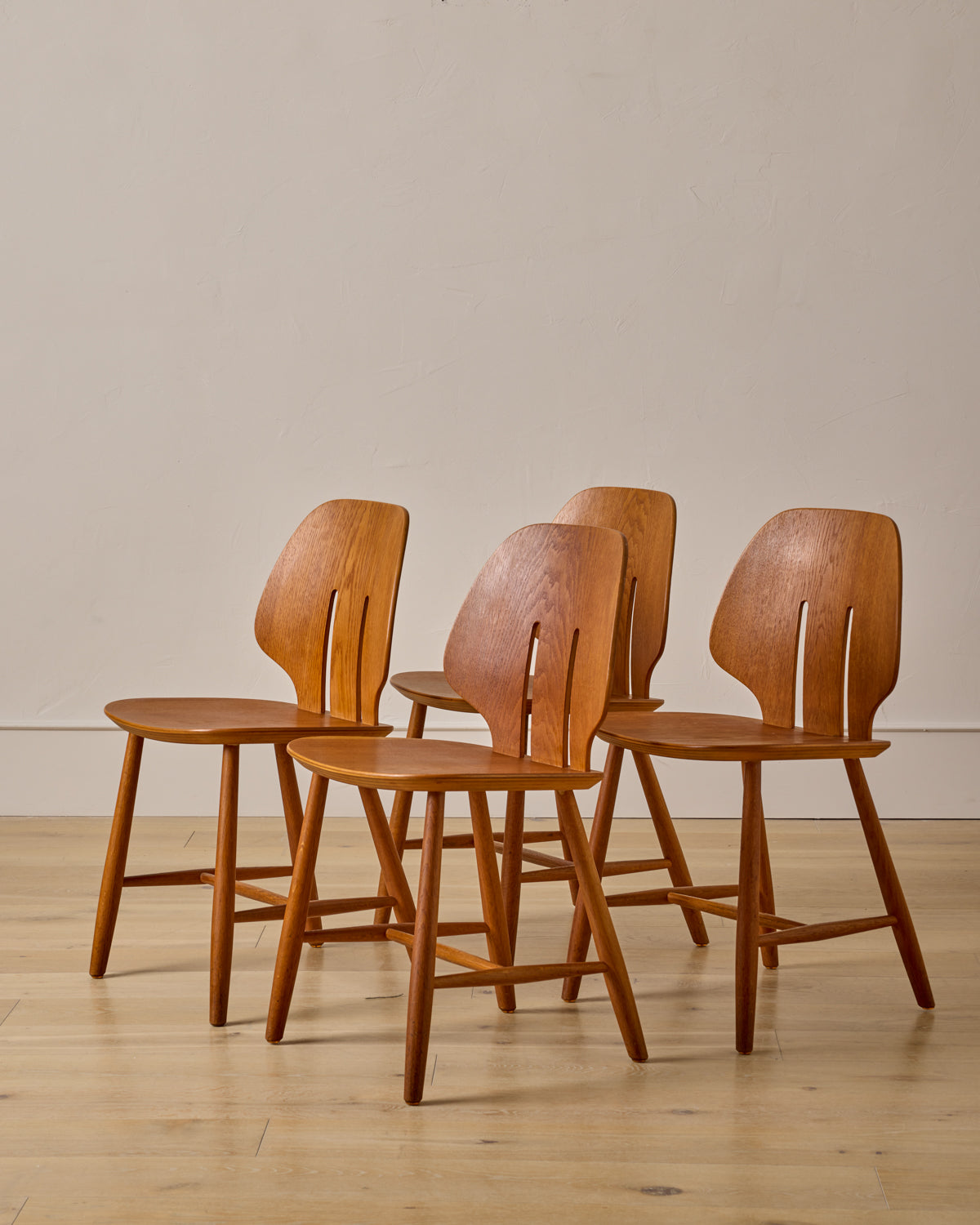 Set of Oak Dining Chairs by Ejvind A. Johansson