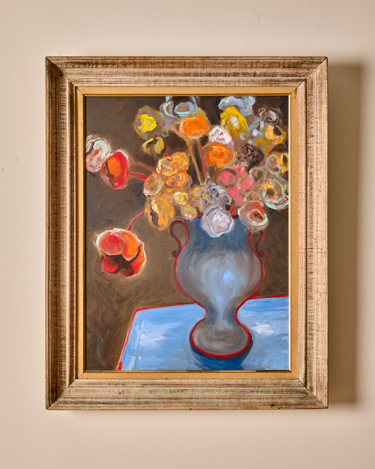 Bouquet in Blue Urn