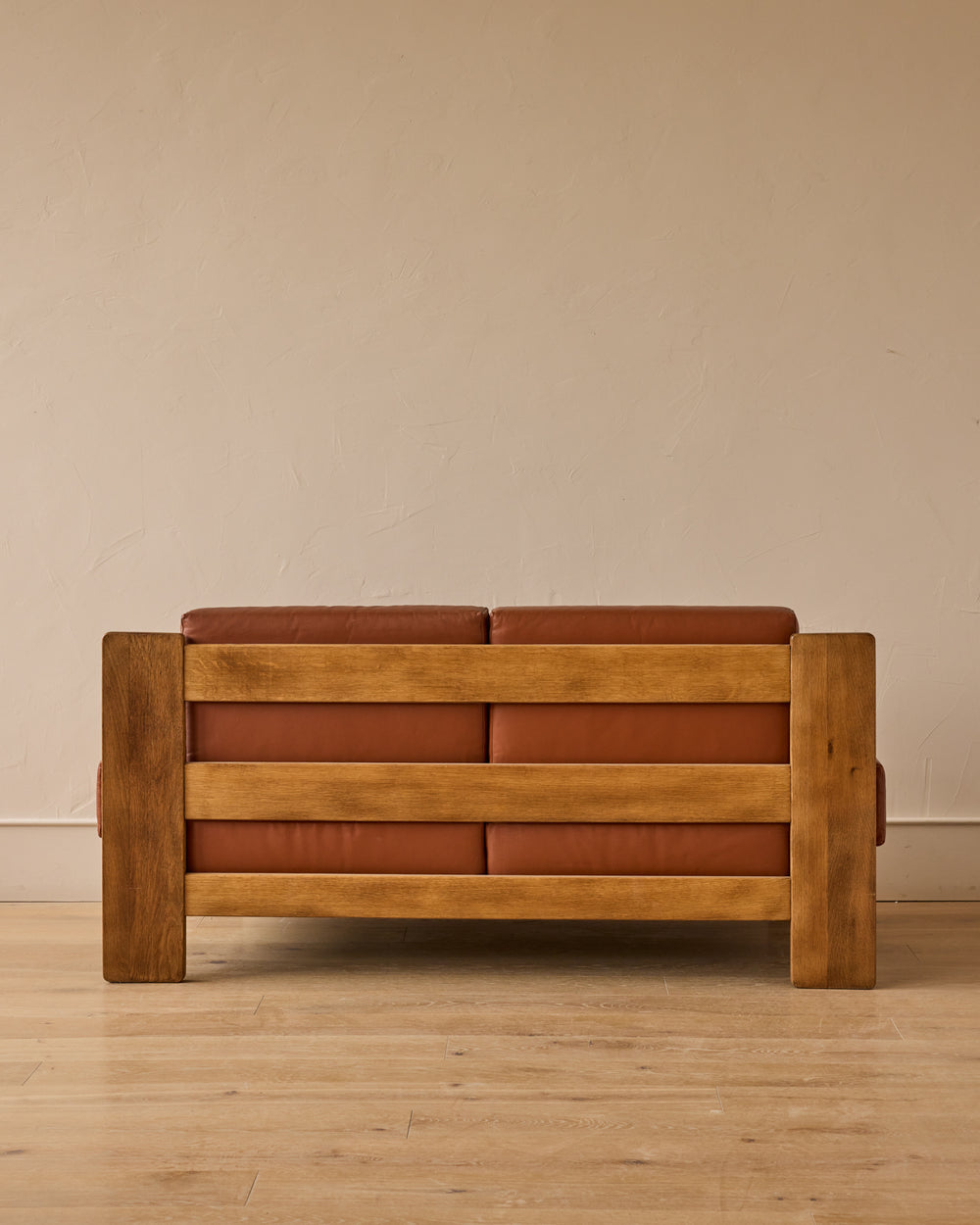 Oak + Leather Modular Sectional