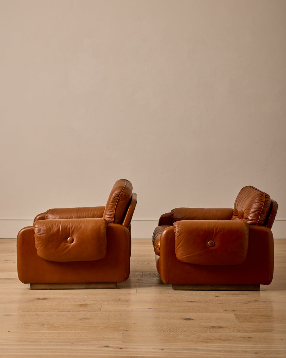 Pair of Italian Leather Armchairs