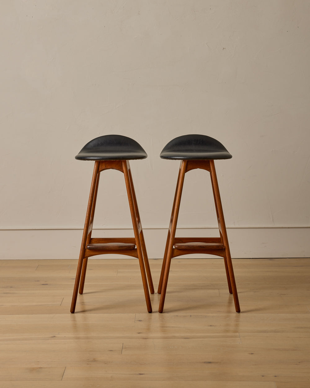 Pair of Teak Barstools by Erik Buck