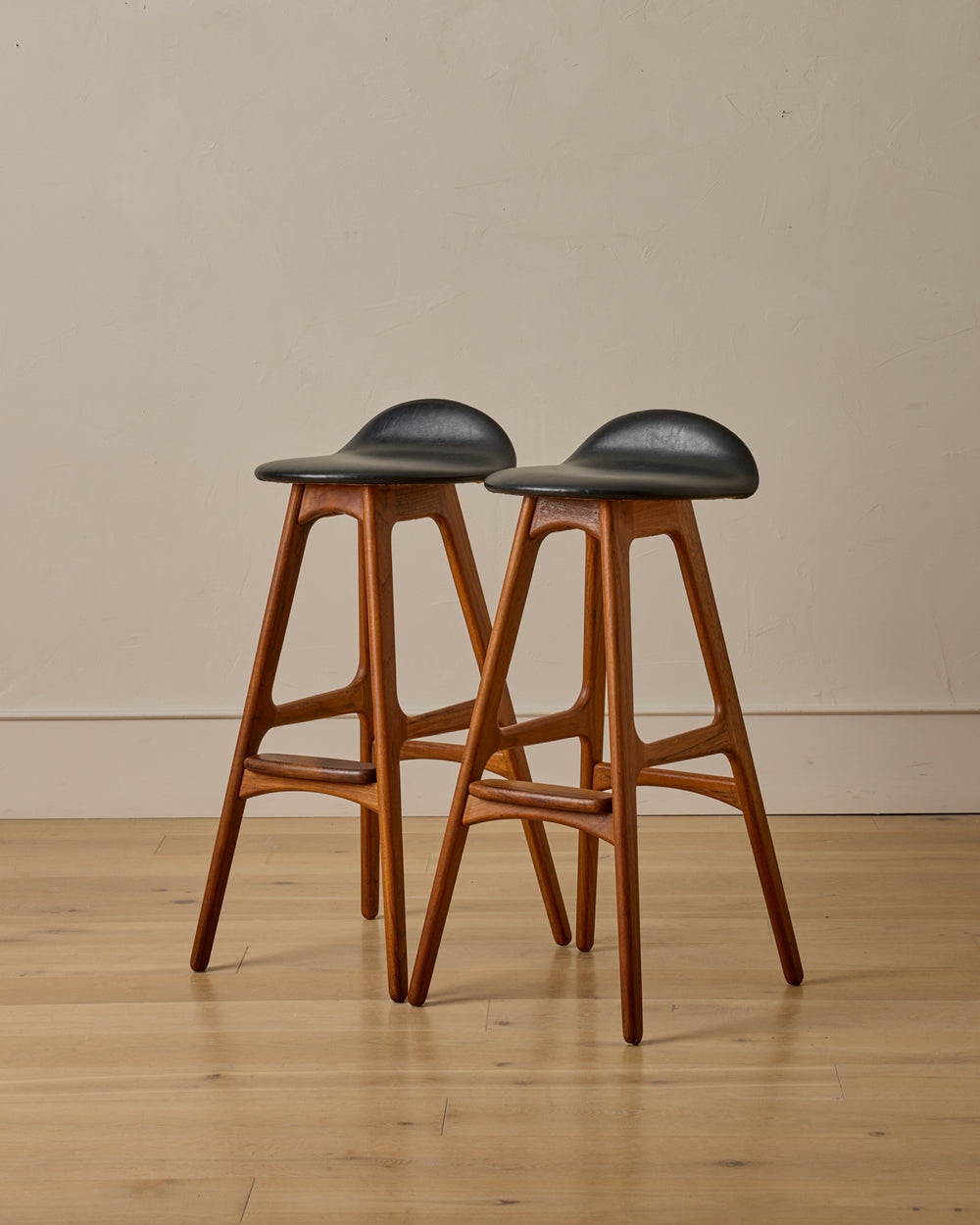 Pair of Teak Barstools by Erik Buck