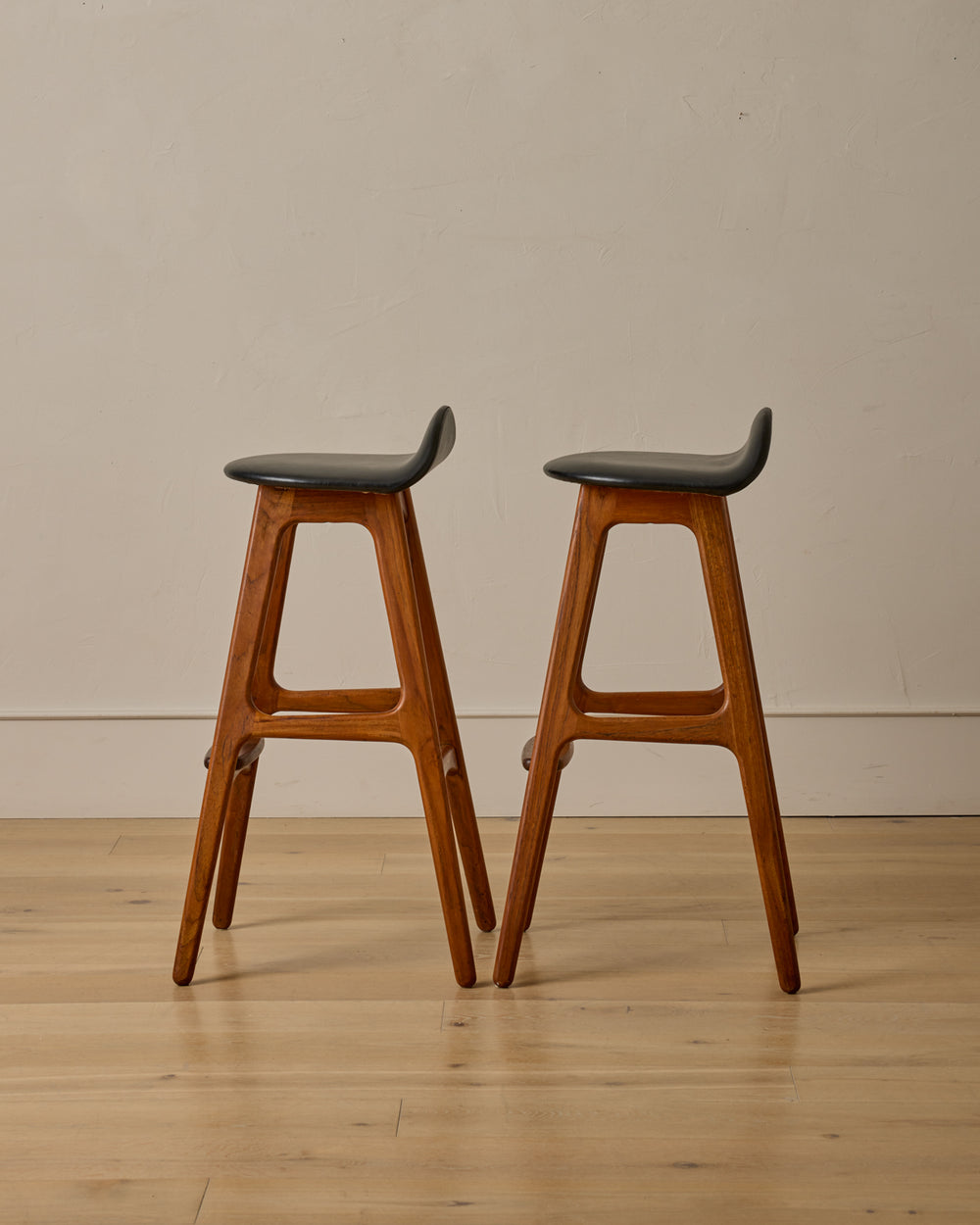 Pair of Teak Barstools by Erik Buck