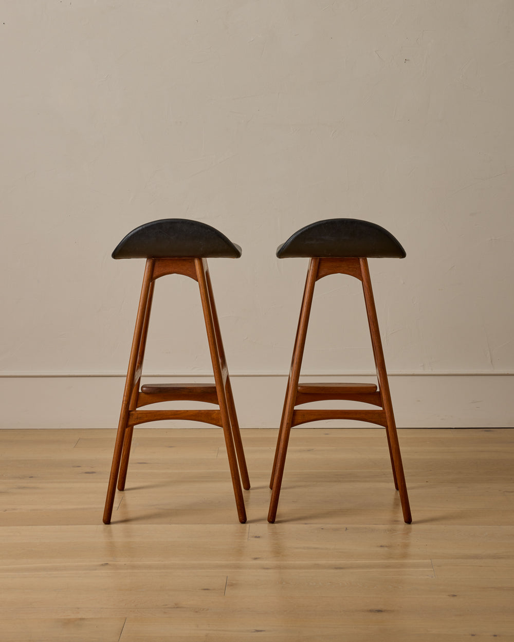 Pair of Teak Barstools by Erik Buck