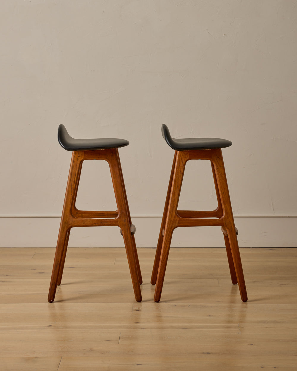 Pair of Teak Barstools by Erik Buck