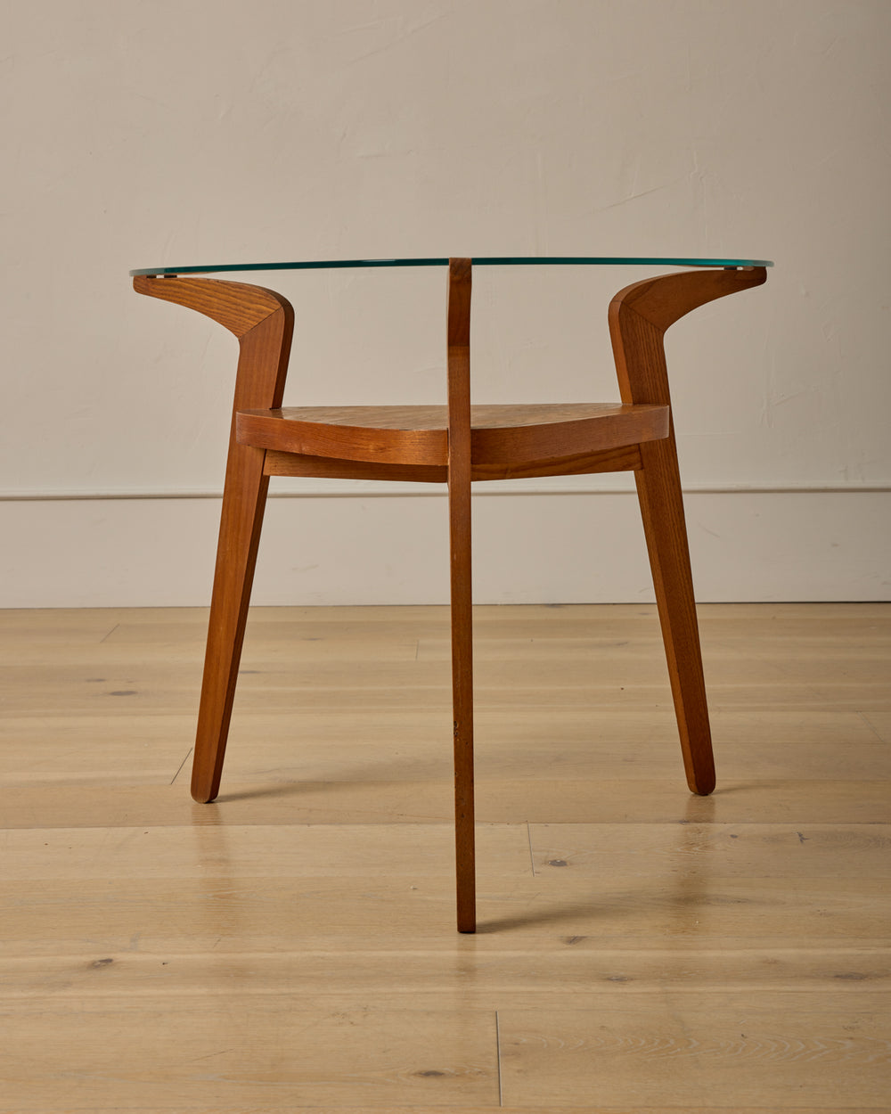 1960s Czech Oak + Glass Coffee Table