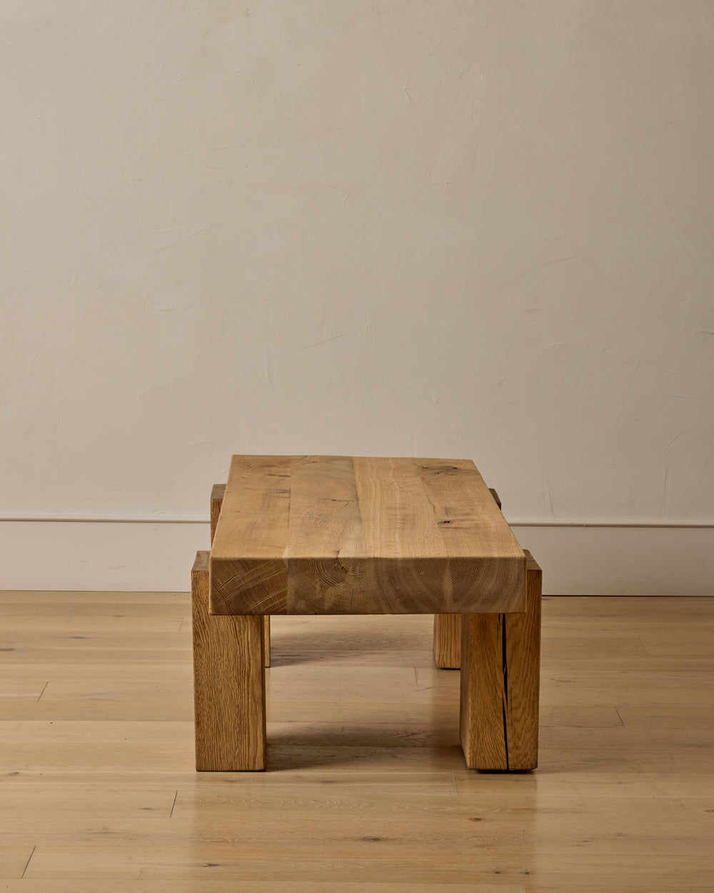 Large Wooden Brutalist Coffee Table