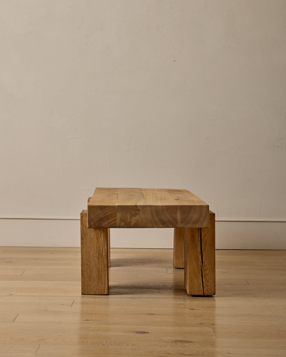 Large Wooden Brutalist Coffee Table