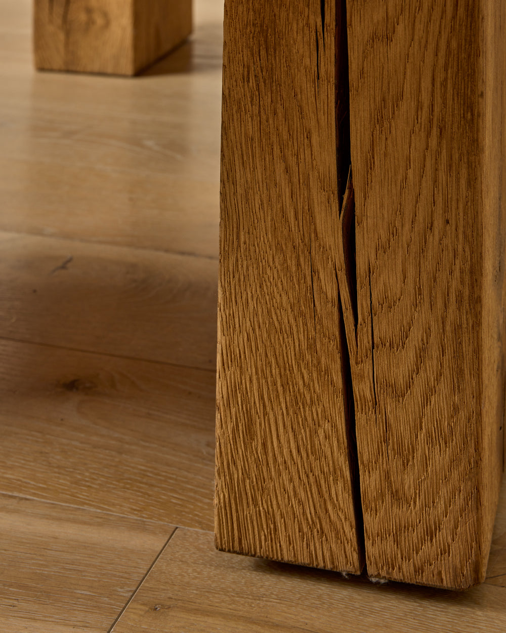 Large Wooden Brutalist Coffee Table