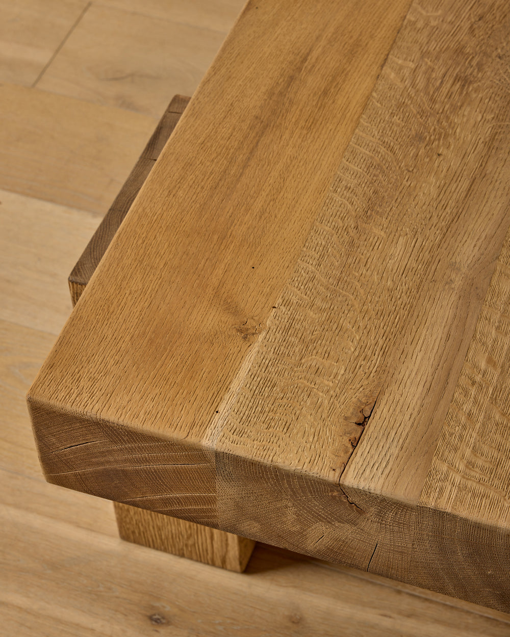Large Wooden Brutalist Coffee Table