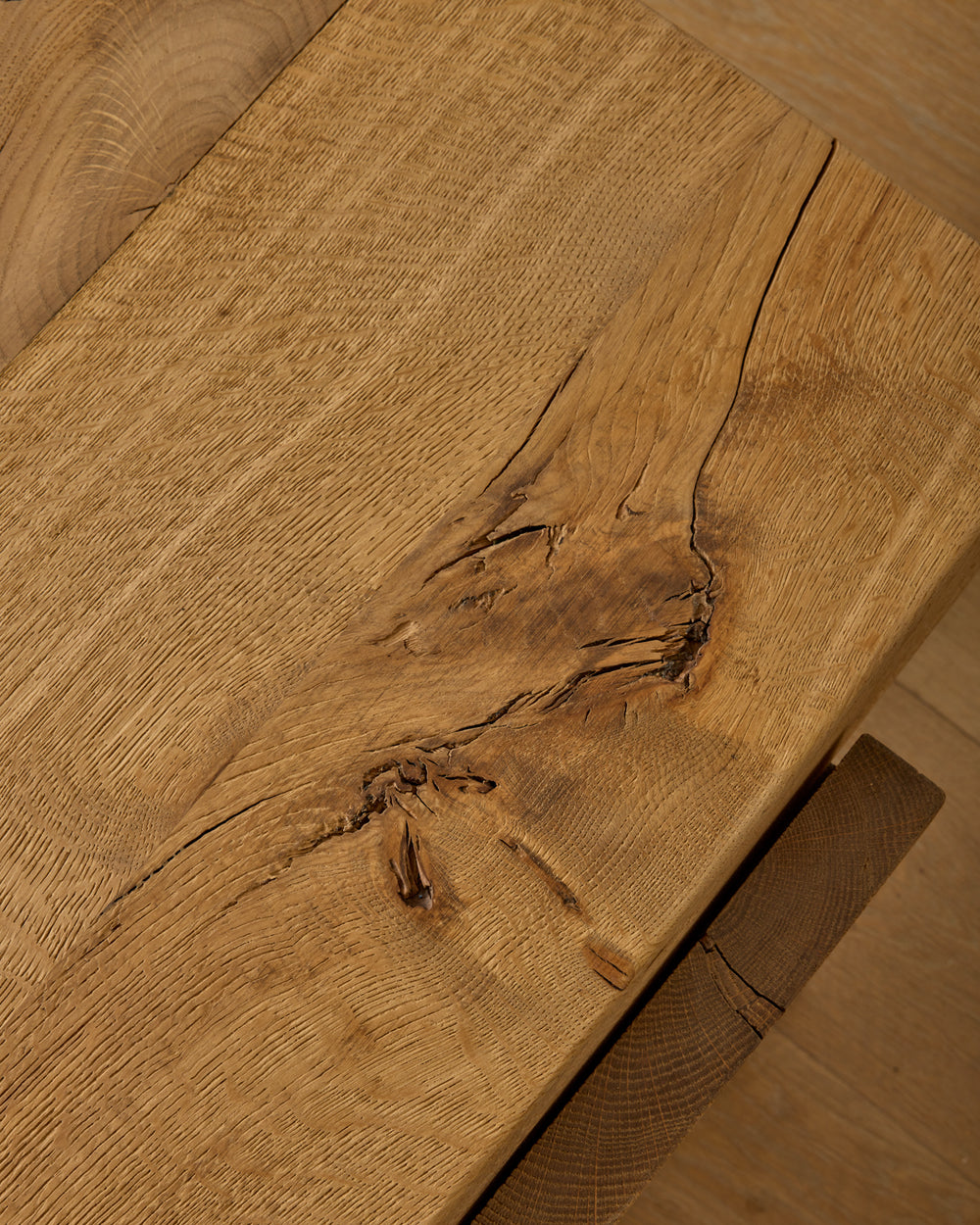 Large Wooden Brutalist Coffee Table