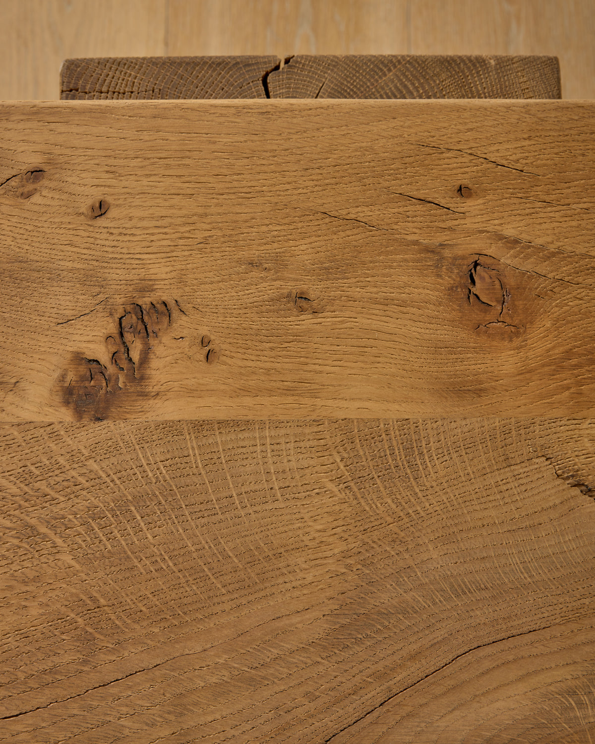 Large Wooden Brutalist Coffee Table