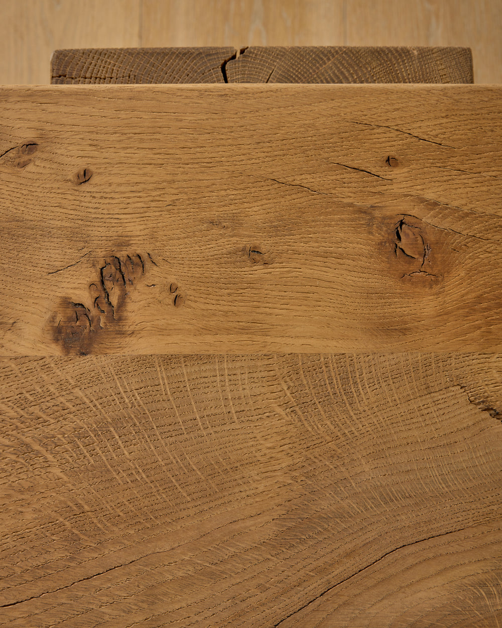 Large Wooden Brutalist Coffee Table