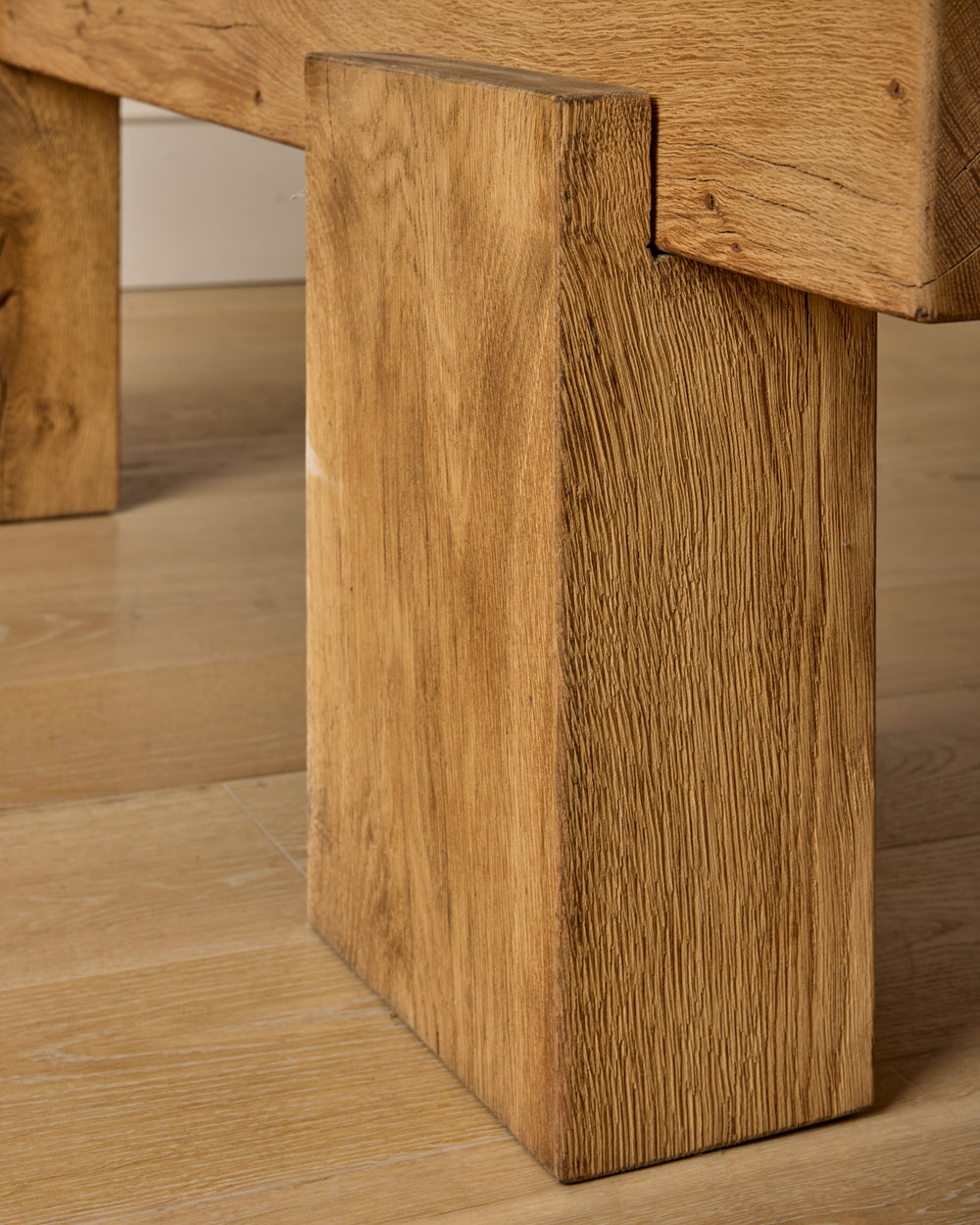 Large Wooden Brutalist Coffee Table