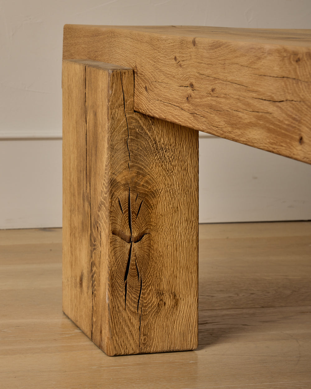 Large Wooden Brutalist Coffee Table
