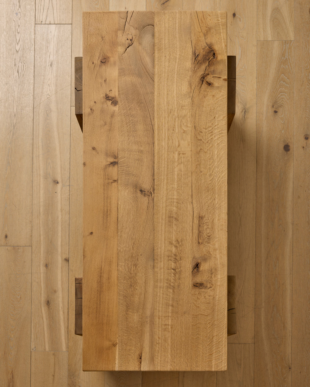 Large Wooden Brutalist Coffee Table