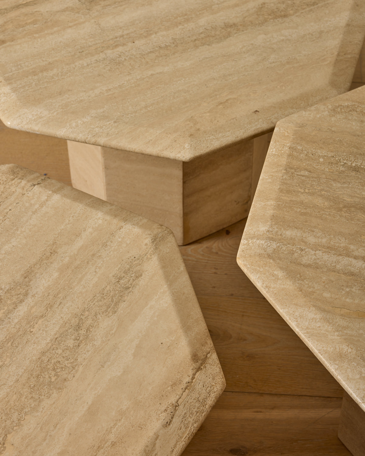 Travertine Nesting Tables - Set of 3