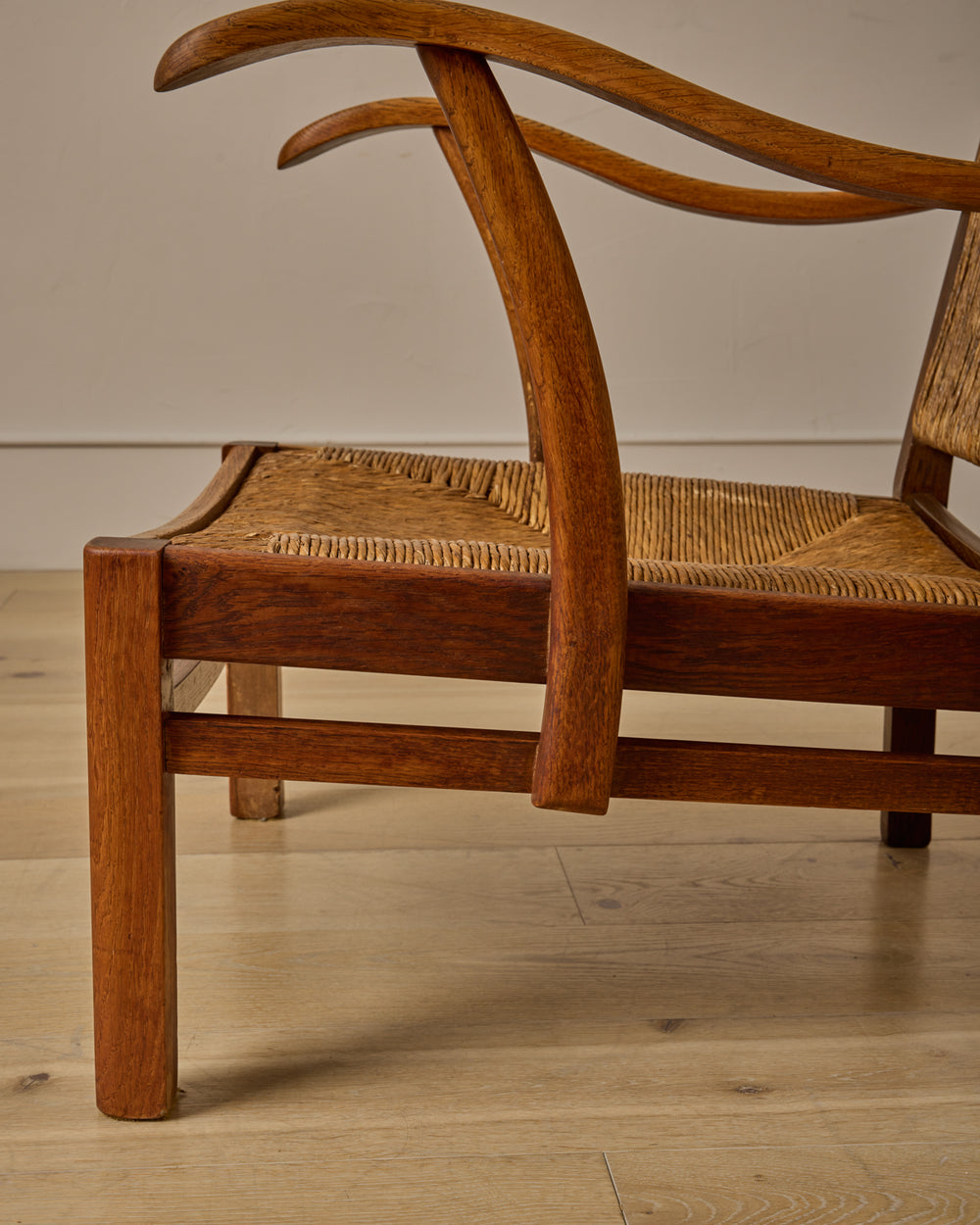 1940s Dutch High Back Rush Chair