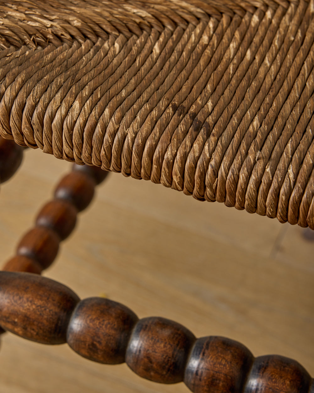 Bobbin Armchair with Carved Crest