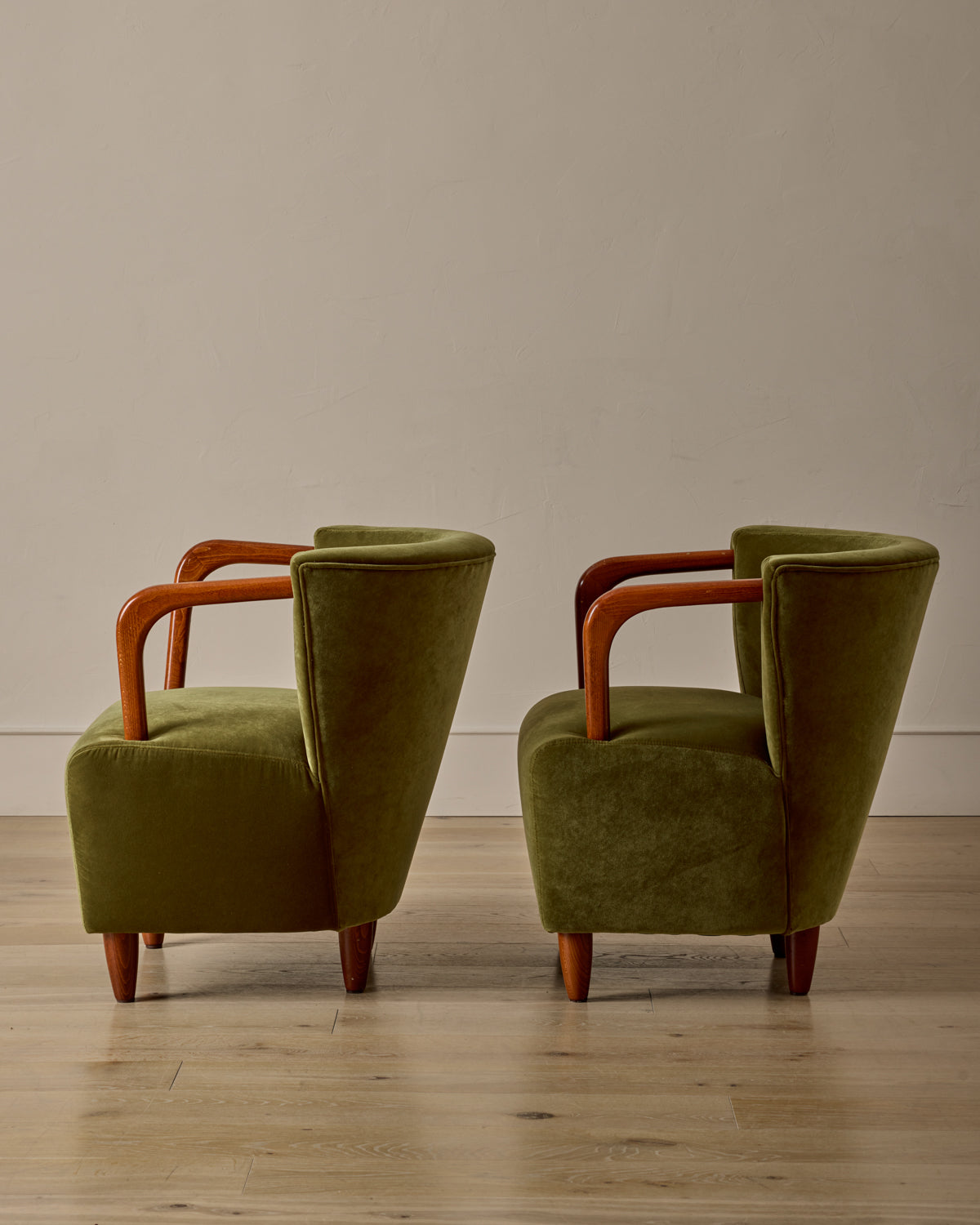 Pair of Beech Frame Easy Chairs