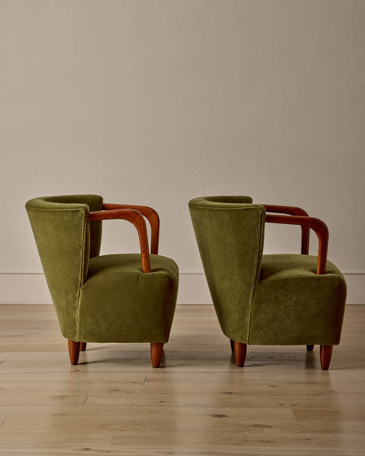 Pair of Beech Frame Easy Chairs