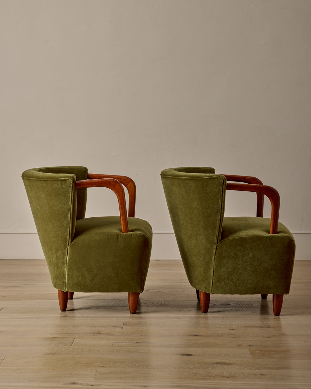 Pair of Beech Frame Easy Chairs