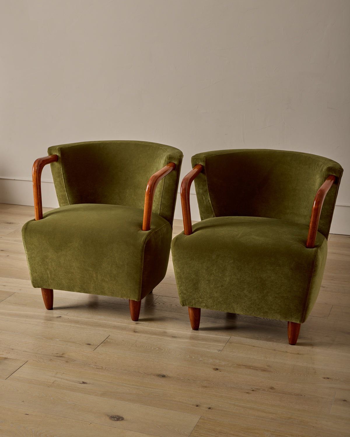Pair of Beech Frame Easy Chairs