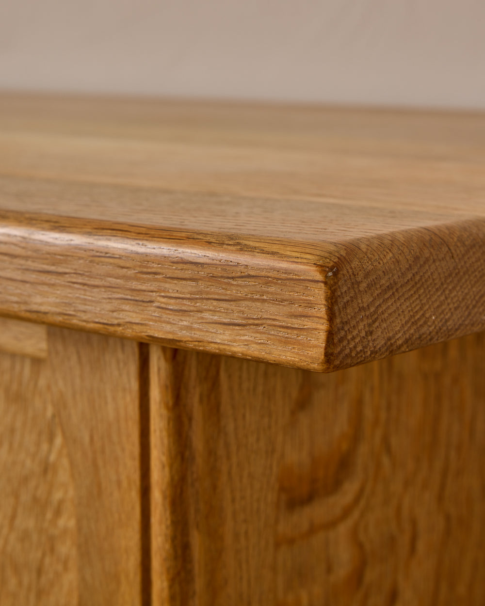 Danish Oak Highboard with Green Glass