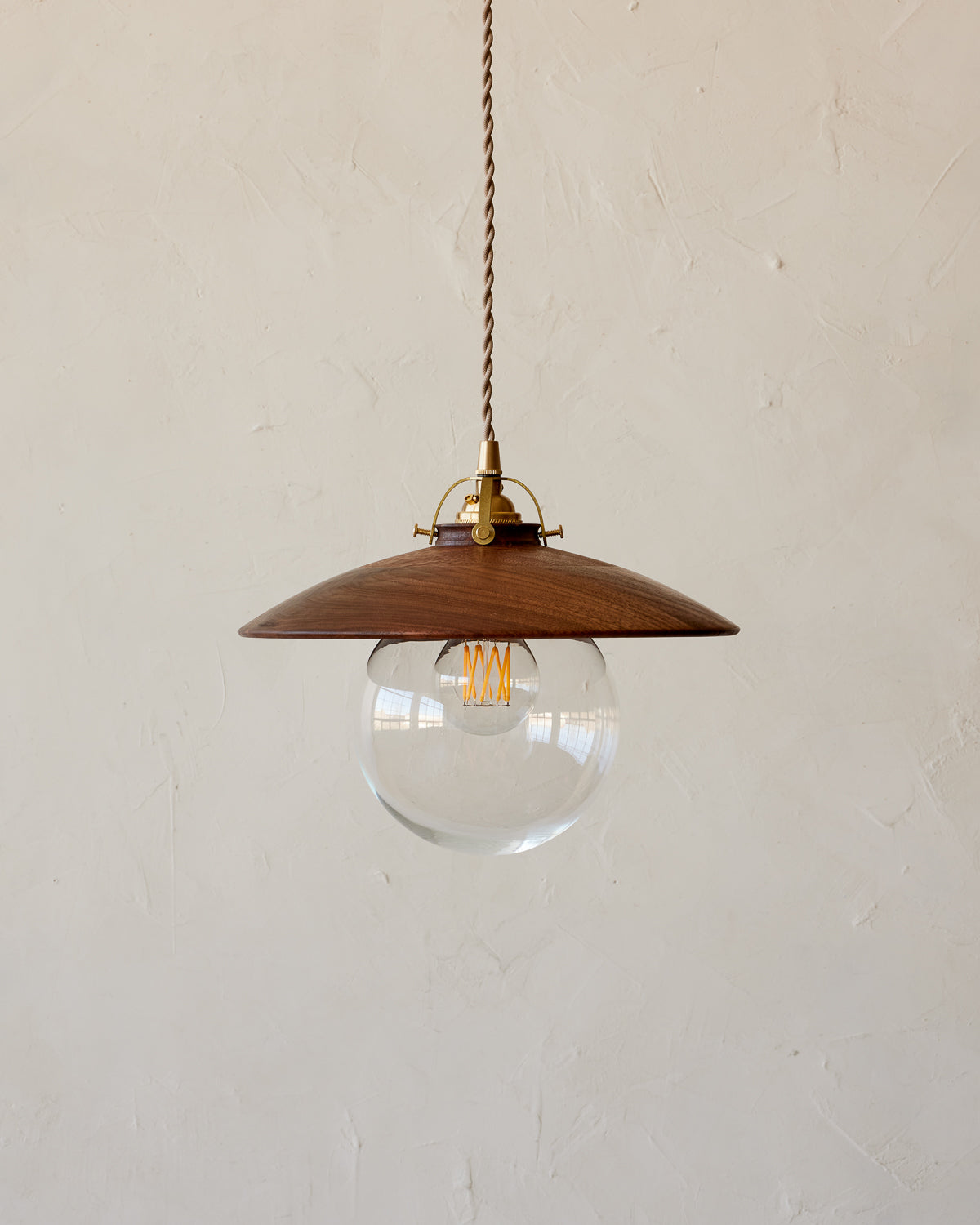#shade-finish_black walnut #Cord-Color---Glass_Beige Cord - Clear Globe